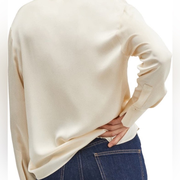 MNG MANGO Matte Satin Button Up Blouse - Picture 4 of 14